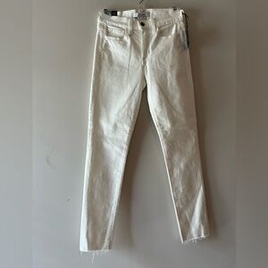 Joe's Jeans Women's Mid Rise White Skinny Ankle Jeans Raw Hems size 24